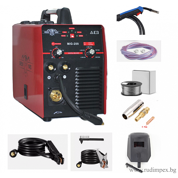4 în 1, Aparat de sudură cu arc invertor și alimentator de sârmă cu funcție Argon, combinat MIG/MAG/MMA/LIFT TIG, Argon, 200A, 7.5 kVA, profesional - garanție 2 ani | Rudimpex.com