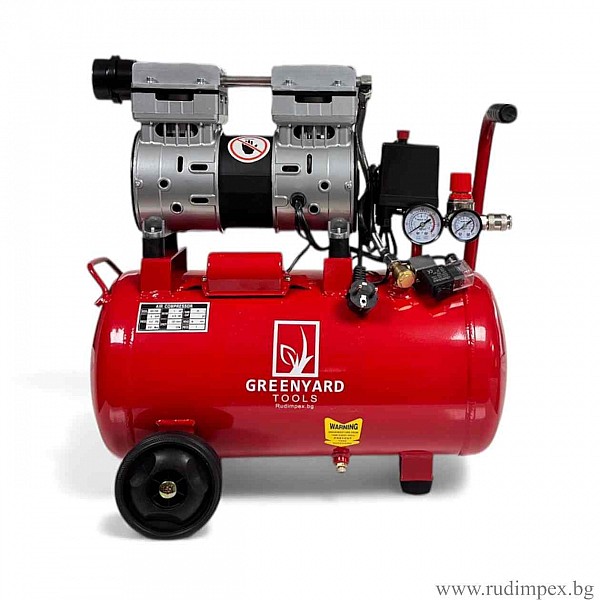 Compresor de aer silențios fără ulei Greenyard 24l / 550W / 0.55CP - GN550