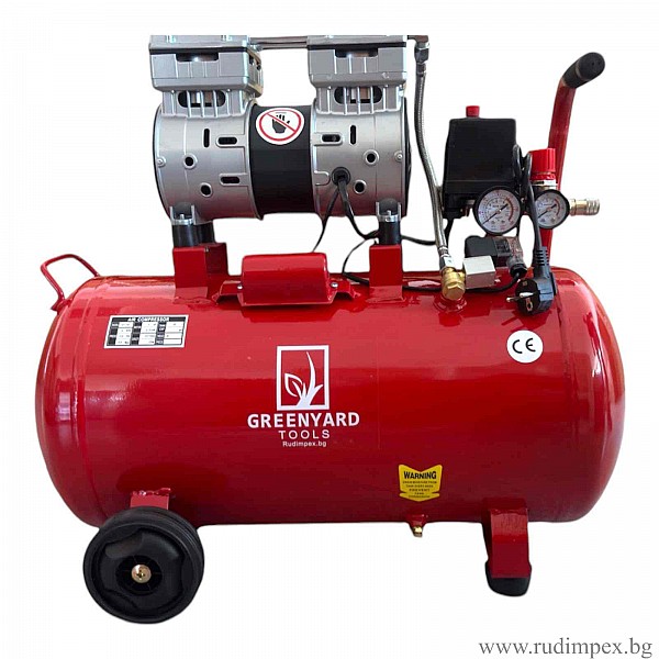 Compresor de aer, pe baza de ulei, silentios, Greenyard 50l / 750W / 1CP - JN750