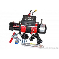Troliu 12000 lbs, 12V, electric, Titan, cu funie sintetica