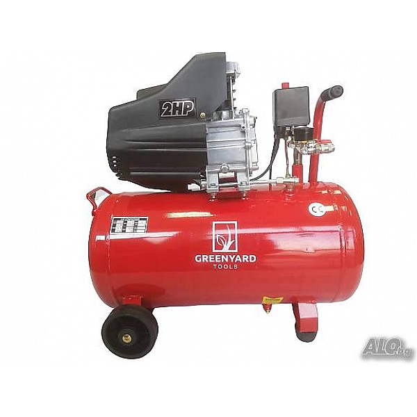 Compresor de aer GREENYARD GY-AC24 - Rezervor 24 litri - 8 bar - 178 l/min - 2 manometre - serpentine de cupru